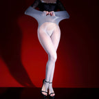 LUXE JAMBE Sheer Black Control Top Pantyhose for Women High Gloss Tights